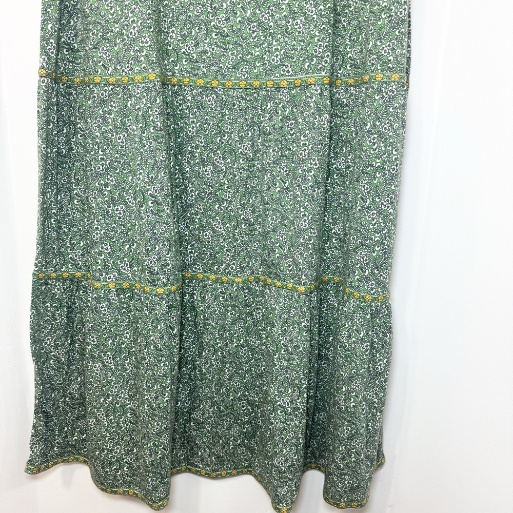 J.Jill Tiered Floral Green Maxi Dress Size 3X Soft Knit Cottagecore Boho Flowy - Picture 5 of 11